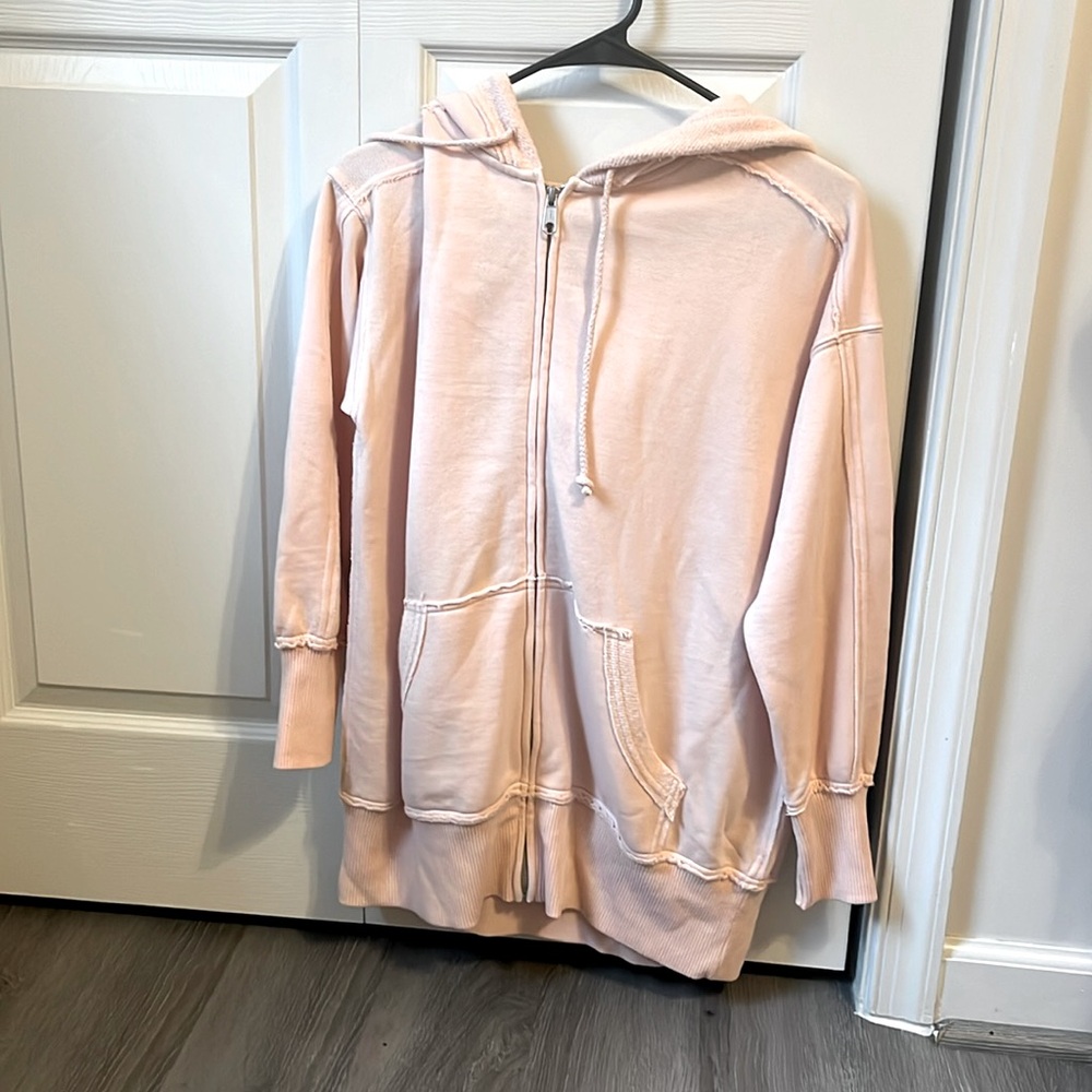 Pink aerie zip up sweatshirt